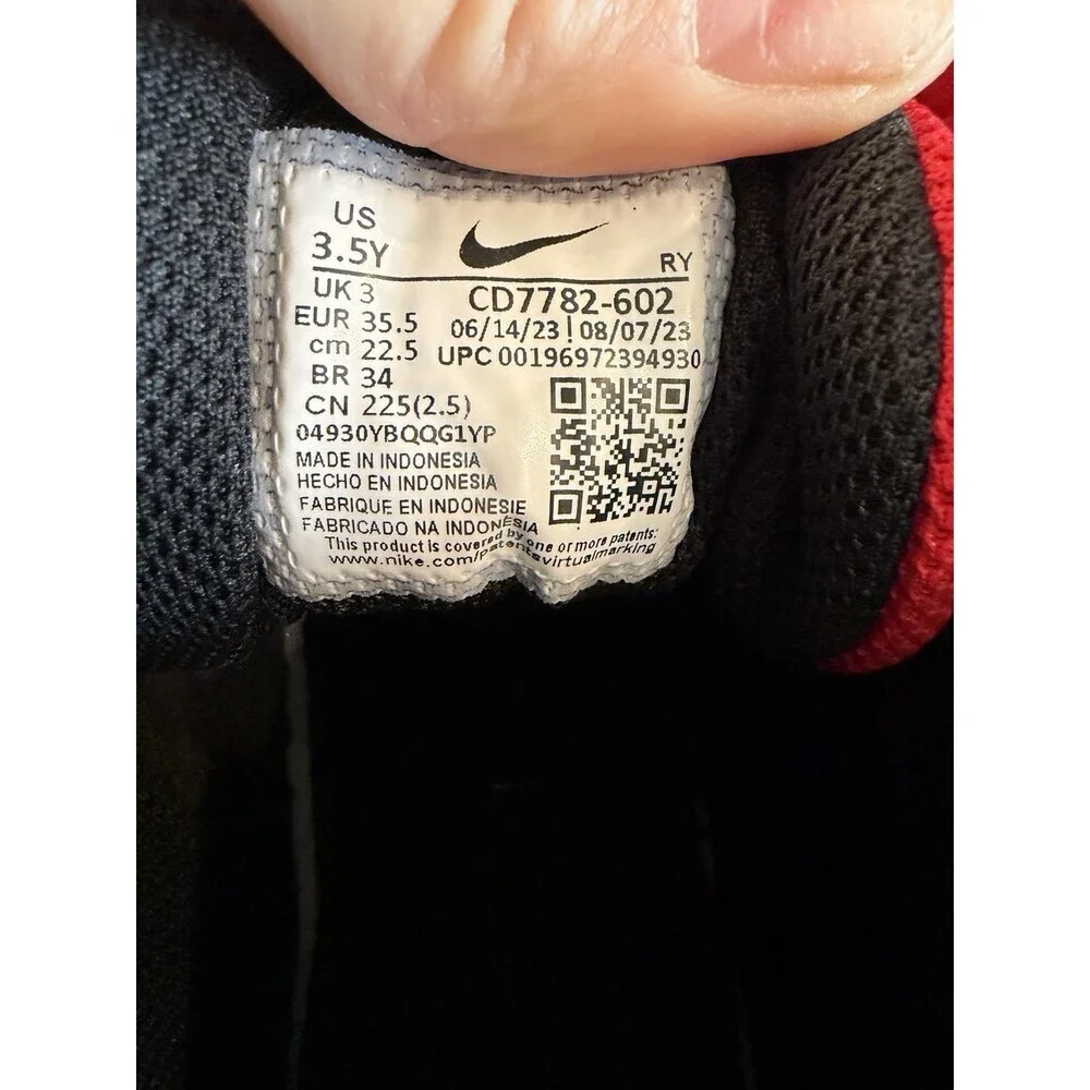 Nike Court Borough Mid Top 2 Red Black Kids Size 3.5Y CD7783-602